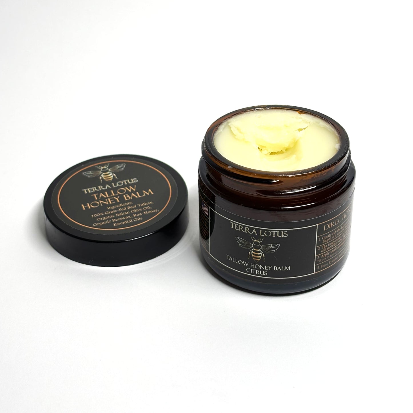 Terra Lotus Grass-Fed Beef Tallow Balm for Skin & Body, Nourishing Skincare Balm 2oz, Citrus