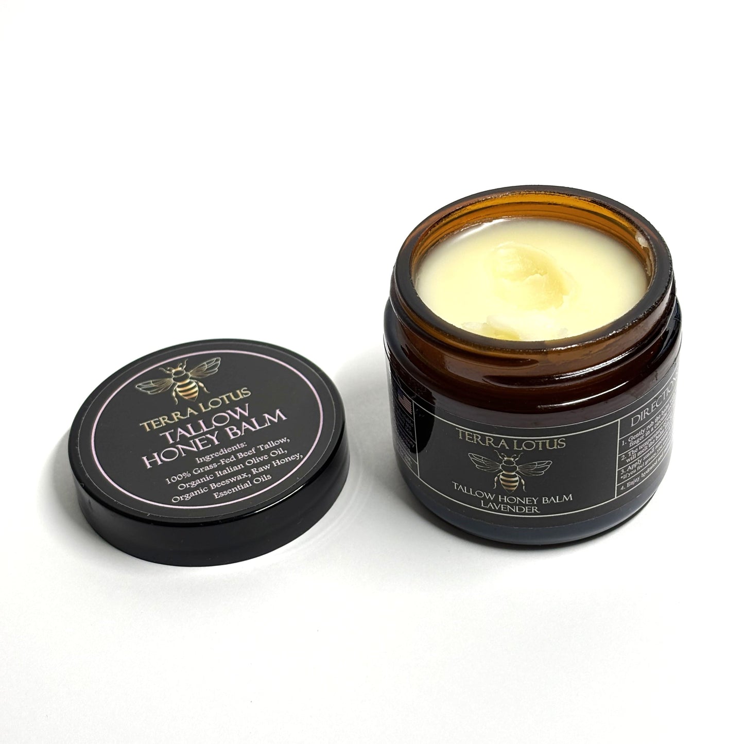 Terra Lotus Grass-Fed Beef Tallow Balm for Skin & Body, Nourishing Skincare Balm 2oz, Lavender