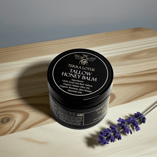 Terra Lotus Grass-Fed Beef Tallow Balm for Skin & Body, Nourishing Skincare Balm 2oz, Lavender