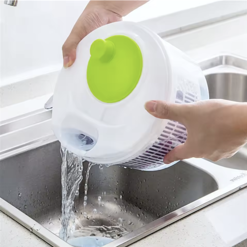Manual Salad Spinner for Lettuce and Leafy Greens – Kitchen Drain Bowl