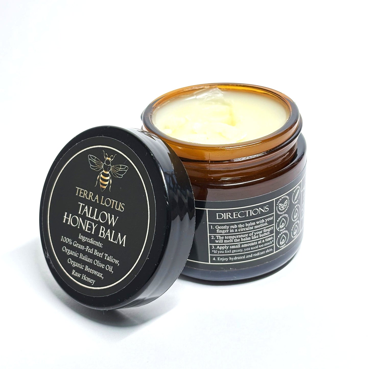 Terra Lotus Grass-Fed Beef Tallow Balm for Skin & Body, Nourishing Skincare Balm 2oz, Unscented