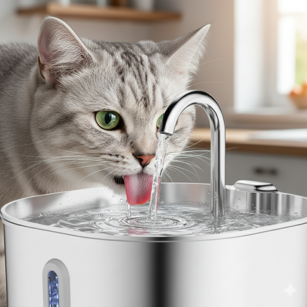 Automatic Cat Water Fountain Made with Stainless Steel Pet Water Feeder for Dogs & Cats