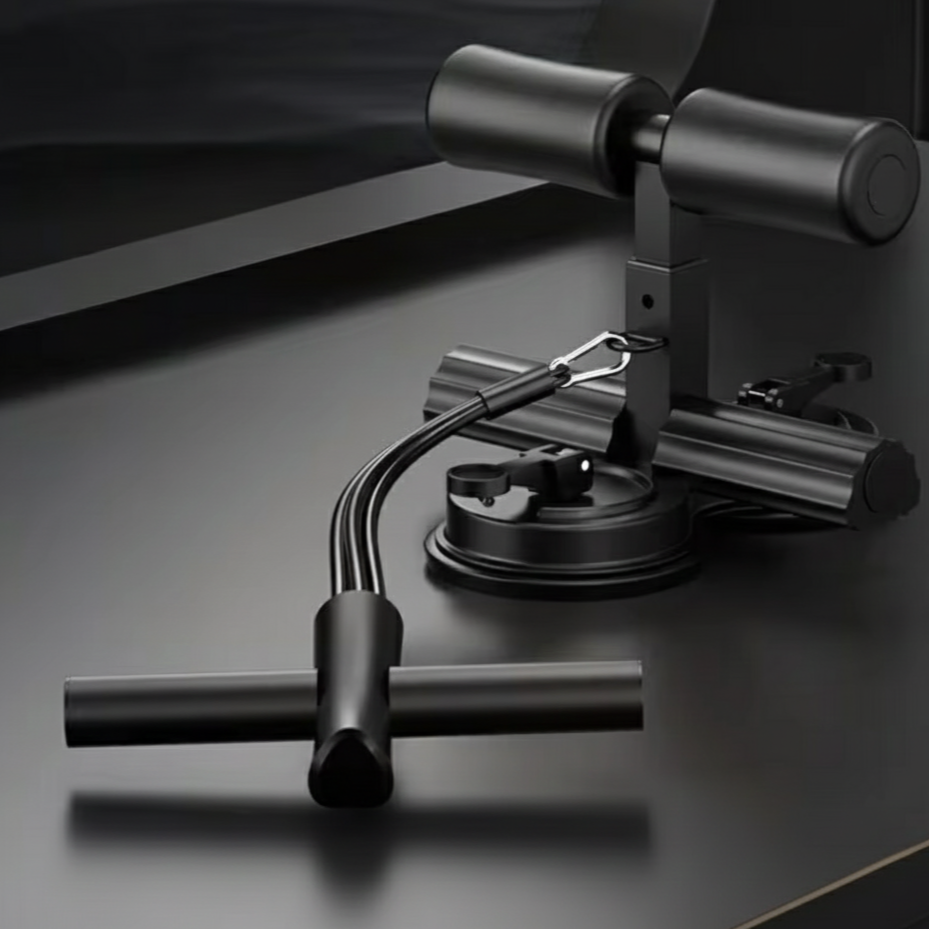 Home Gym Abdominal Trainer Adjustable Sit-Up Exerciser Bench with Removable Resistance Bands and Anti-Slip Suction Cups