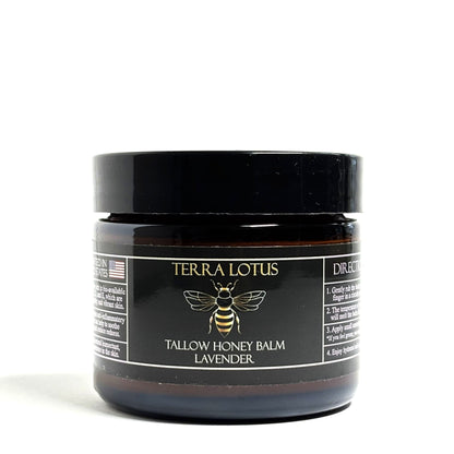 Terra Lotus Grass-Fed Beef Tallow Balm for Skin & Body, Nourishing Skincare Balm 2oz, Lavender