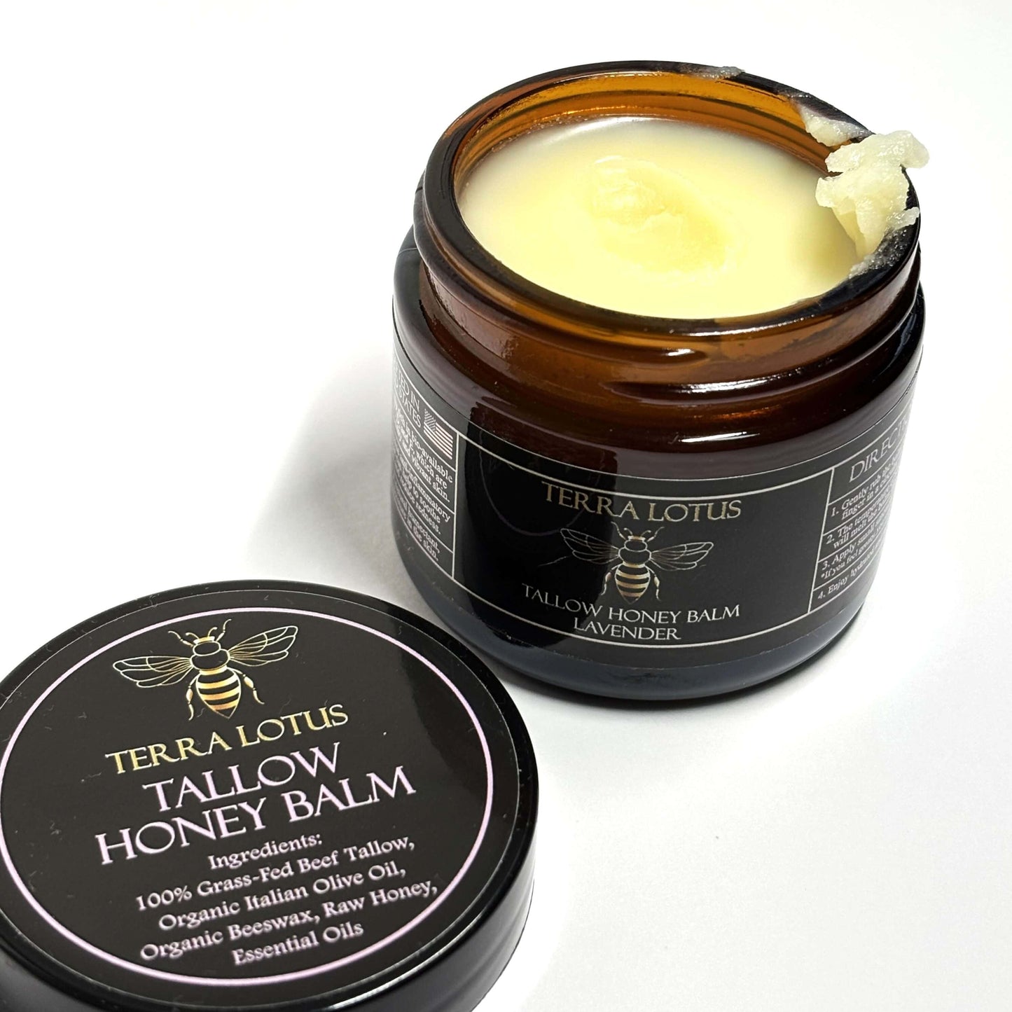 Terra Lotus Grass-Fed Beef Tallow Balm for Skin & Body, Nourishing Skincare Balm 2oz, Lavender