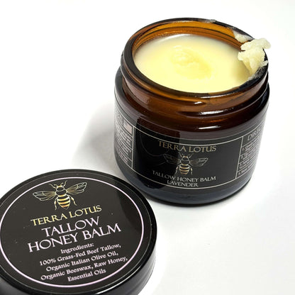 Terra Lotus Grass-Fed Beef Tallow Balm for Skin & Body, Nourishing Skincare Balm 2oz, Lavender