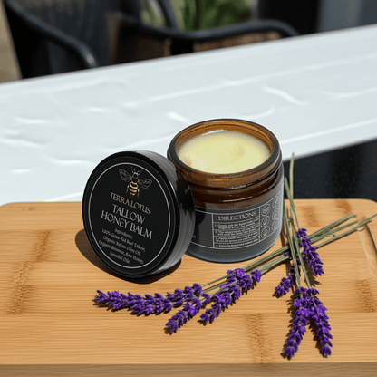 Terra Lotus Grass-Fed Beef Tallow Balm for Skin & Body, Nourishing Skincare Balm 2oz, Lavender