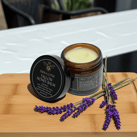 Terra Lotus Grass-Fed Beef Tallow Balm for Skin & Body, Nourishing Skincare Balm 2oz, Lavender