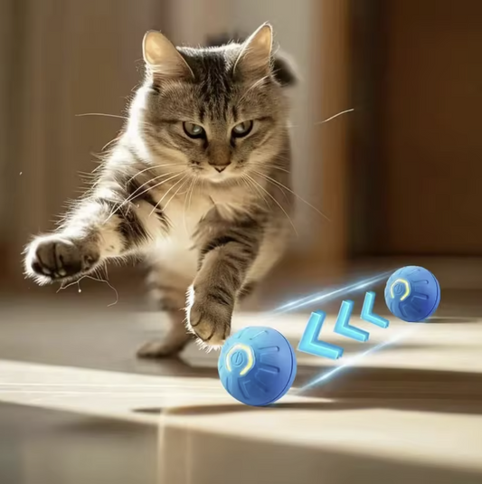 Automatic Moving Smart Toy Ball for Cats & Dogs Motorized USB Rechargeable Interactive Jumping & Moving Toy Ball