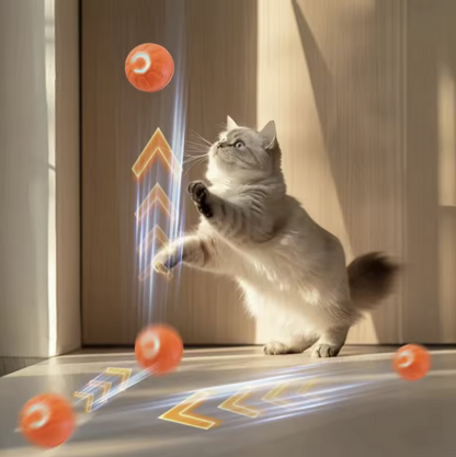 Automatic Moving Smart Toy Ball for Cats & Dogs Motorized USB Rechargeable Interactive Jumping & Moving Toy Ball