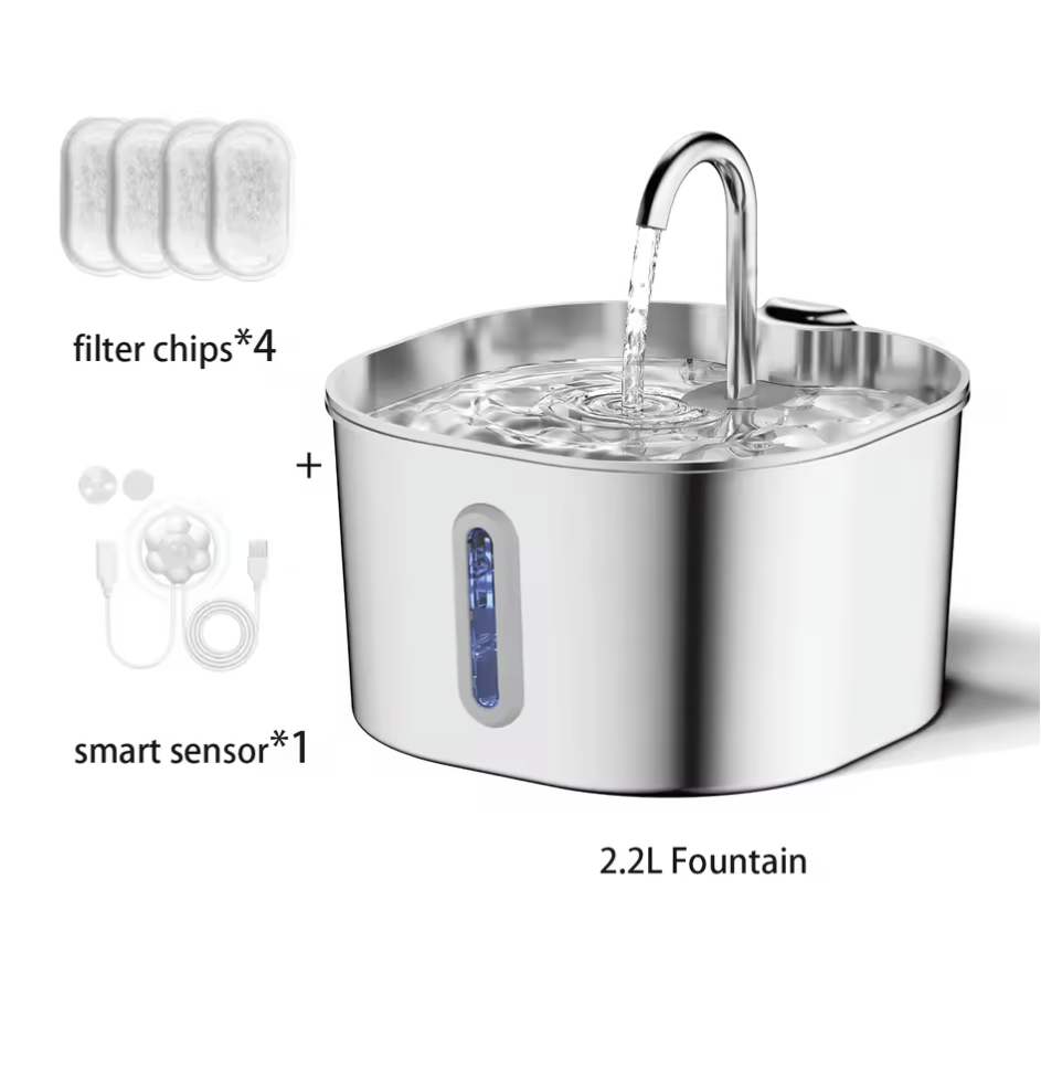 Automatic Cat Water Fountain Made with Stainless Steel Pet Water Feeder for Dogs & Cats