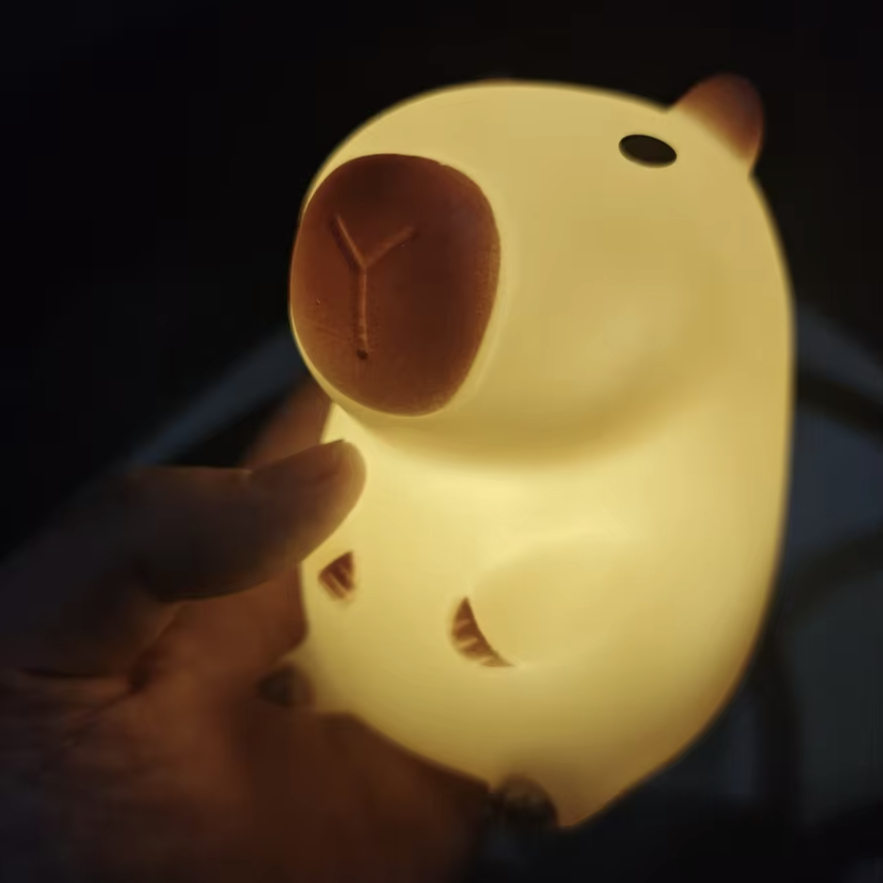 Rechargeable Capybara Night Light Touch Lamp Silicone Lamp for Kids & Bedroom