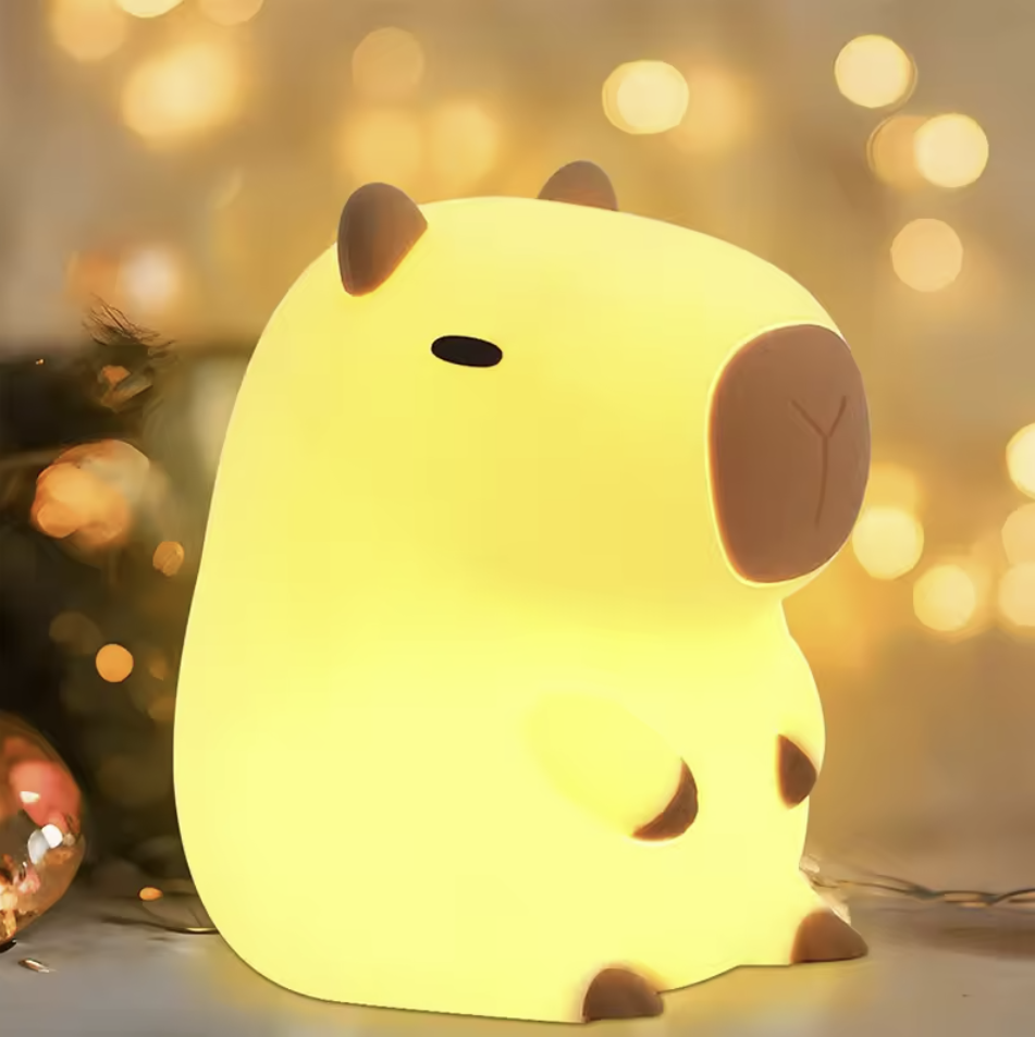 Rechargeable Capybara Night Light Touch Lamp Silicone Lamp for Kids & Bedroom