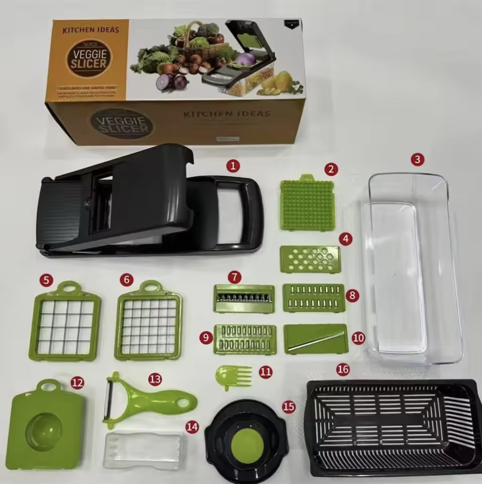 8-in-1 Multi-Blade Manual Slicer for Vegetables and Fruit