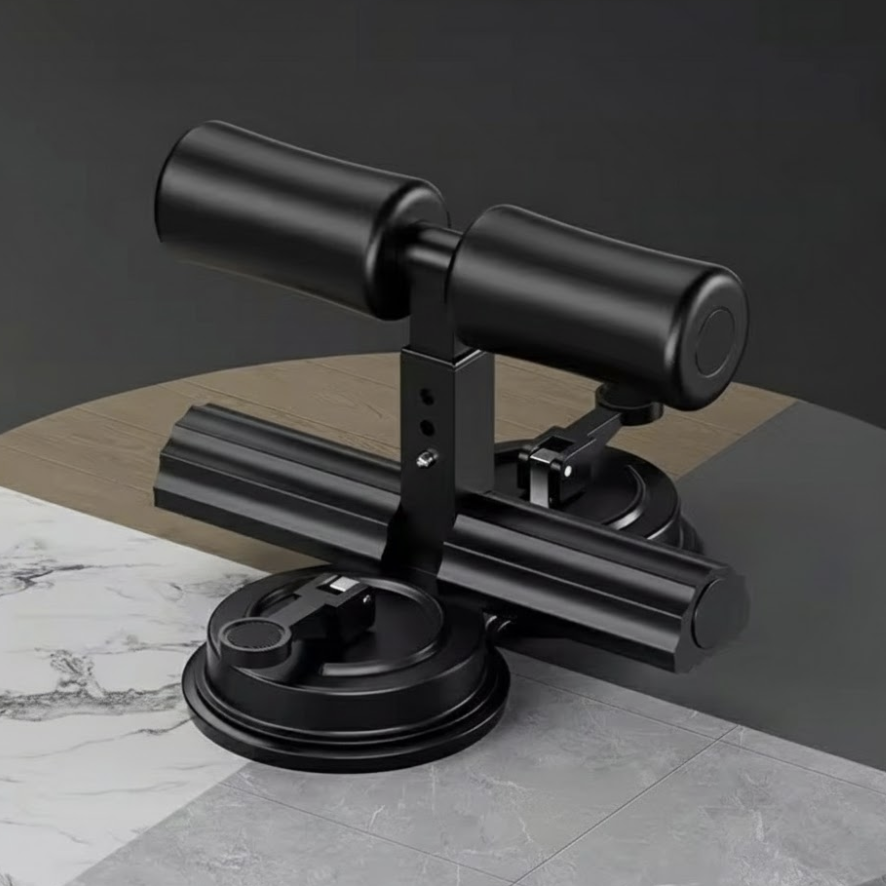 Home Gym Abdominal Trainer Adjustable Sit-Up Exerciser Bench with Removable Resistance Bands and Anti-Slip Suction Cups