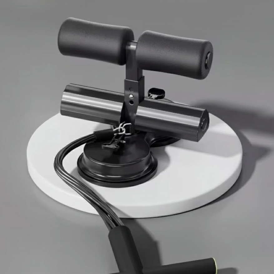 Home Gym Abdominal Trainer Adjustable Sit-Up Exerciser Bench with Removable Resistance Bands and Anti-Slip Suction Cups