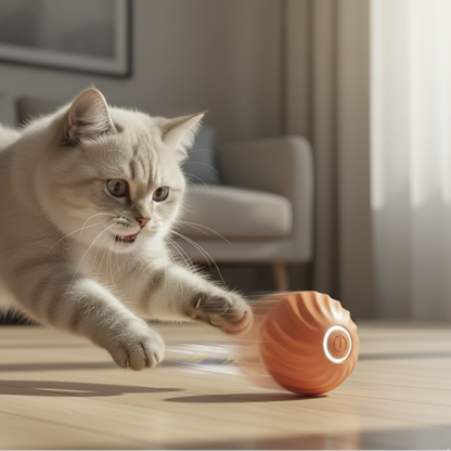 Automatic Moving Smart Toy Ball for Cats & Dogs Motorized USB Rechargeable Interactive Jumping & Moving Toy Ball