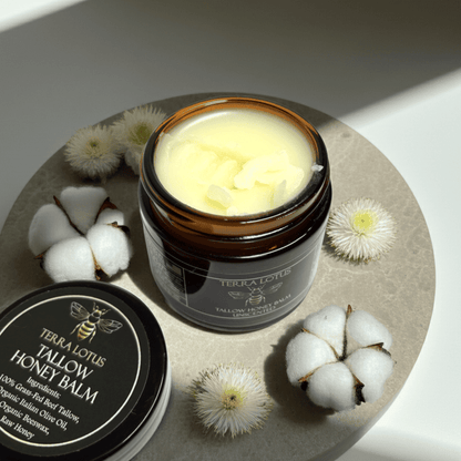 Terra Lotus Grass-Fed Beef Tallow Balm for Skin & Body, Nourishing Skincare Balm 2oz, Unscented