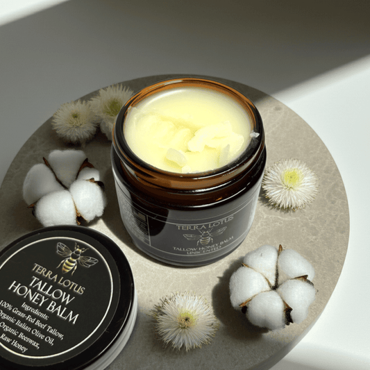 Terra Lotus Grass-Fed Beef Tallow Balm for Skin & Body, Nourishing Skincare Balm 2oz, Unscented