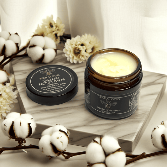 Terra Lotus Grass-Fed Beef Tallow Balm for Skin & Body, Nourishing Skincare Balm 2oz, Unscented